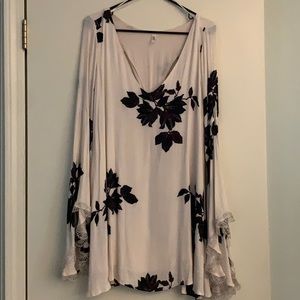 Free people white long sleeve mini dress